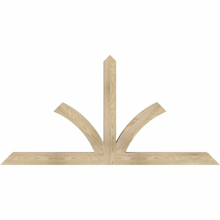 Ekena Millwork Richland Rough Sawn Timber Gable Bracket, Douglas Fir, 72"W x 36"H x 4"D x 4"F, 12/12 Pitch GBW072X36X0404RIC00RDF